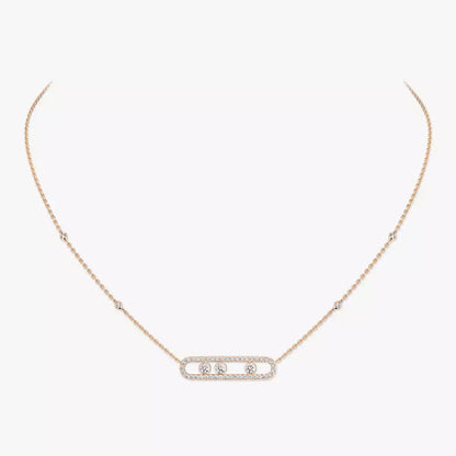 [Sophire Jewelry] Move Pave_ Rose Gold Diamond Necklace