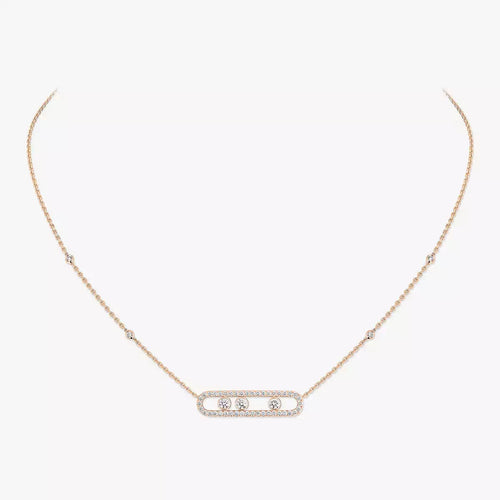 [Sophire Jewelry] Move Pave_ Rose Gold Diamond Necklace