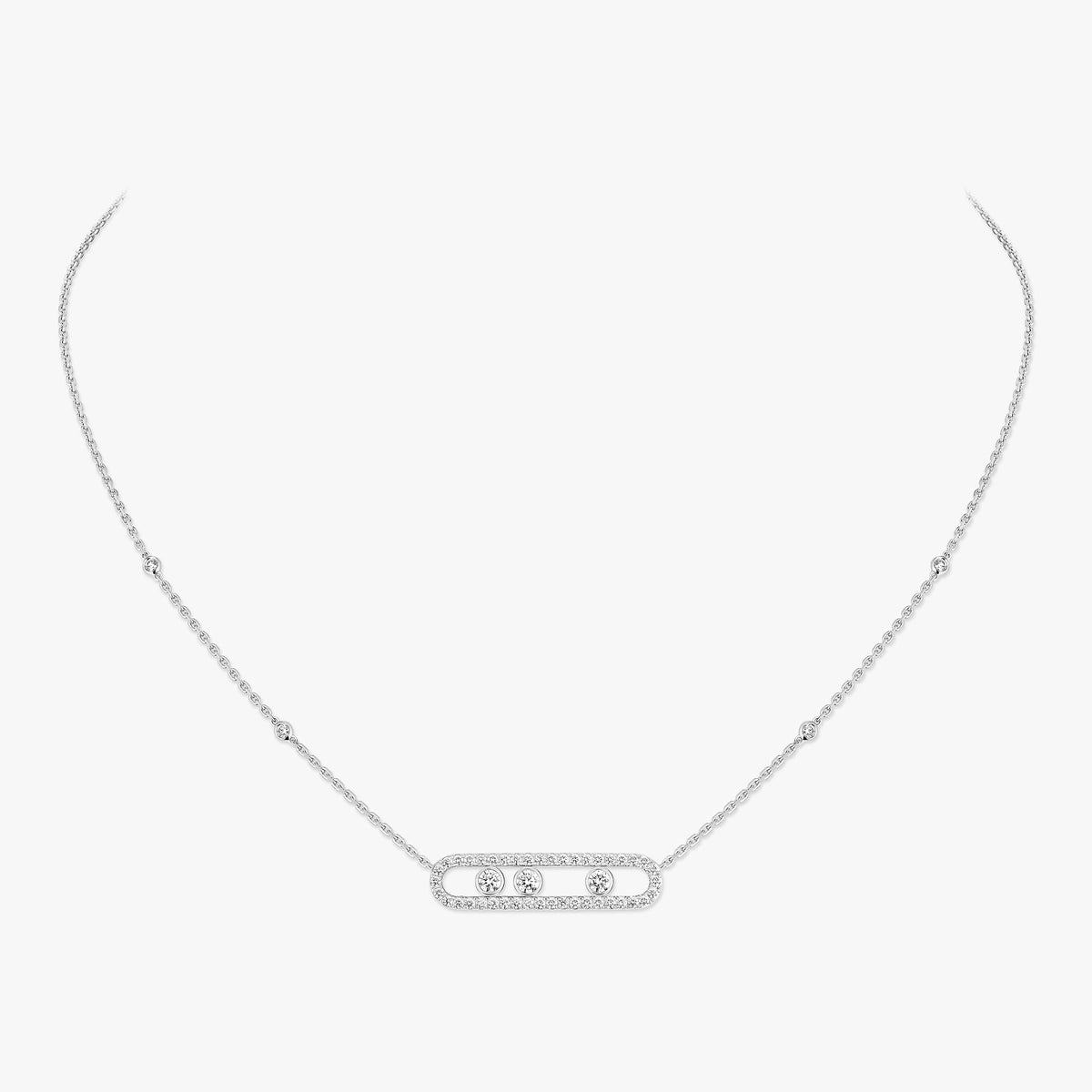 [Sophire Jewelry] Move Pave_ Rose Gold Diamond Necklace