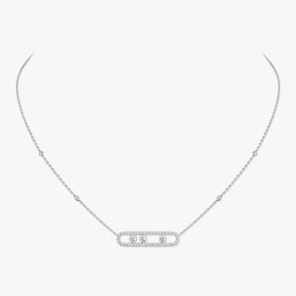 [Sophire Jewelry] Move Pave_ Rose Gold Diamond Necklace