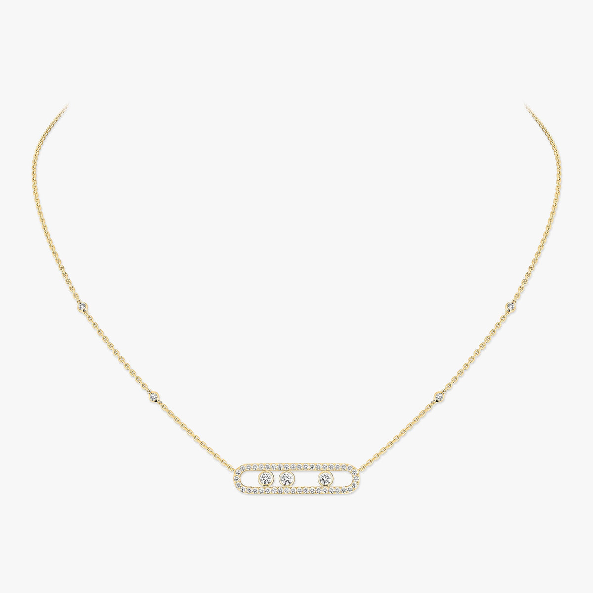 [Sophire Jewelry] Move Pave_ Rose Gold Diamond Necklace