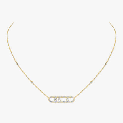 [Sophire Jewelry] Move Pave_ Rose Gold Diamond Necklace