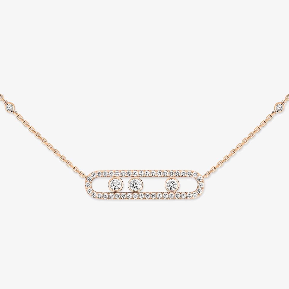 [Sophire Jewelry] Move Pave_ Rose Gold Diamond Necklace