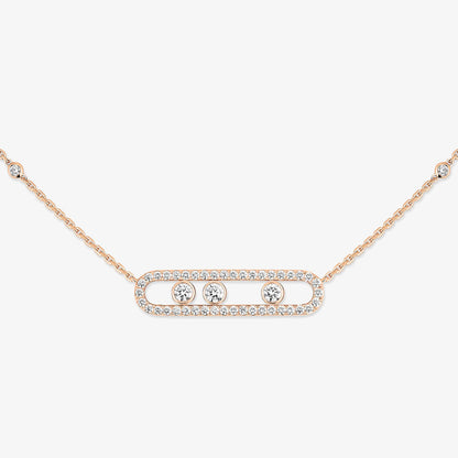 [Sophire Jewelry] Move Pave_ Rose Gold Diamond Necklace