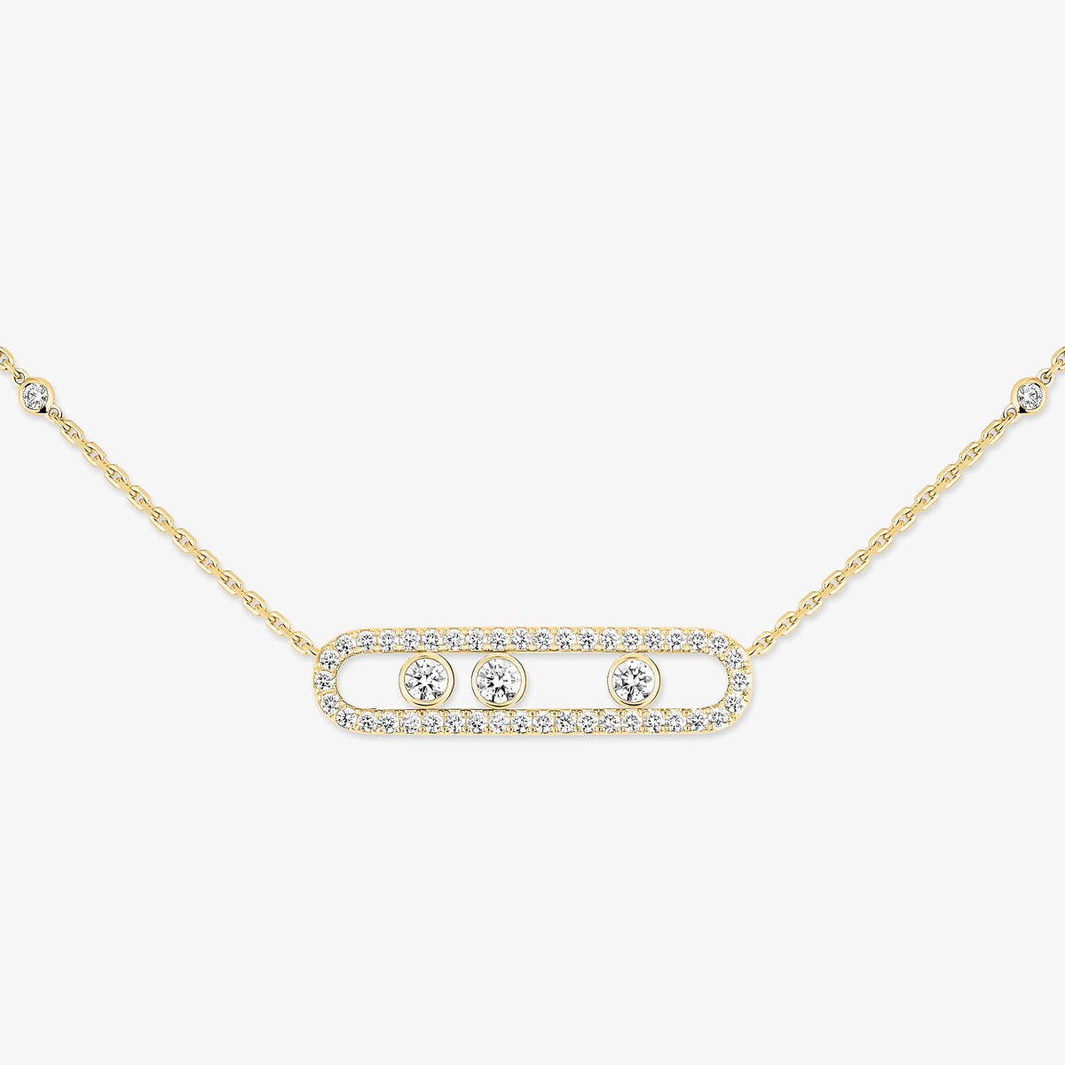 [Sophire Jewelry] Move Pave_ Rose Gold Diamond Necklace