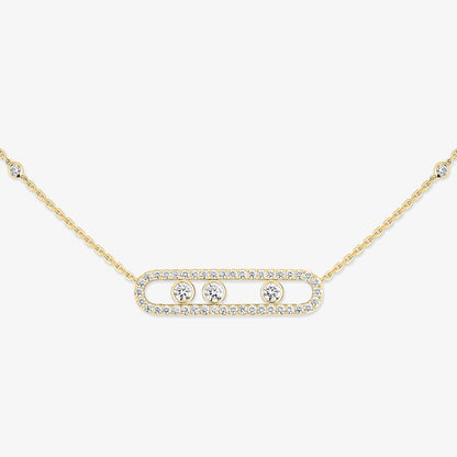 [Sophire Jewelry] Move Pave_ Rose Gold Diamond Necklace