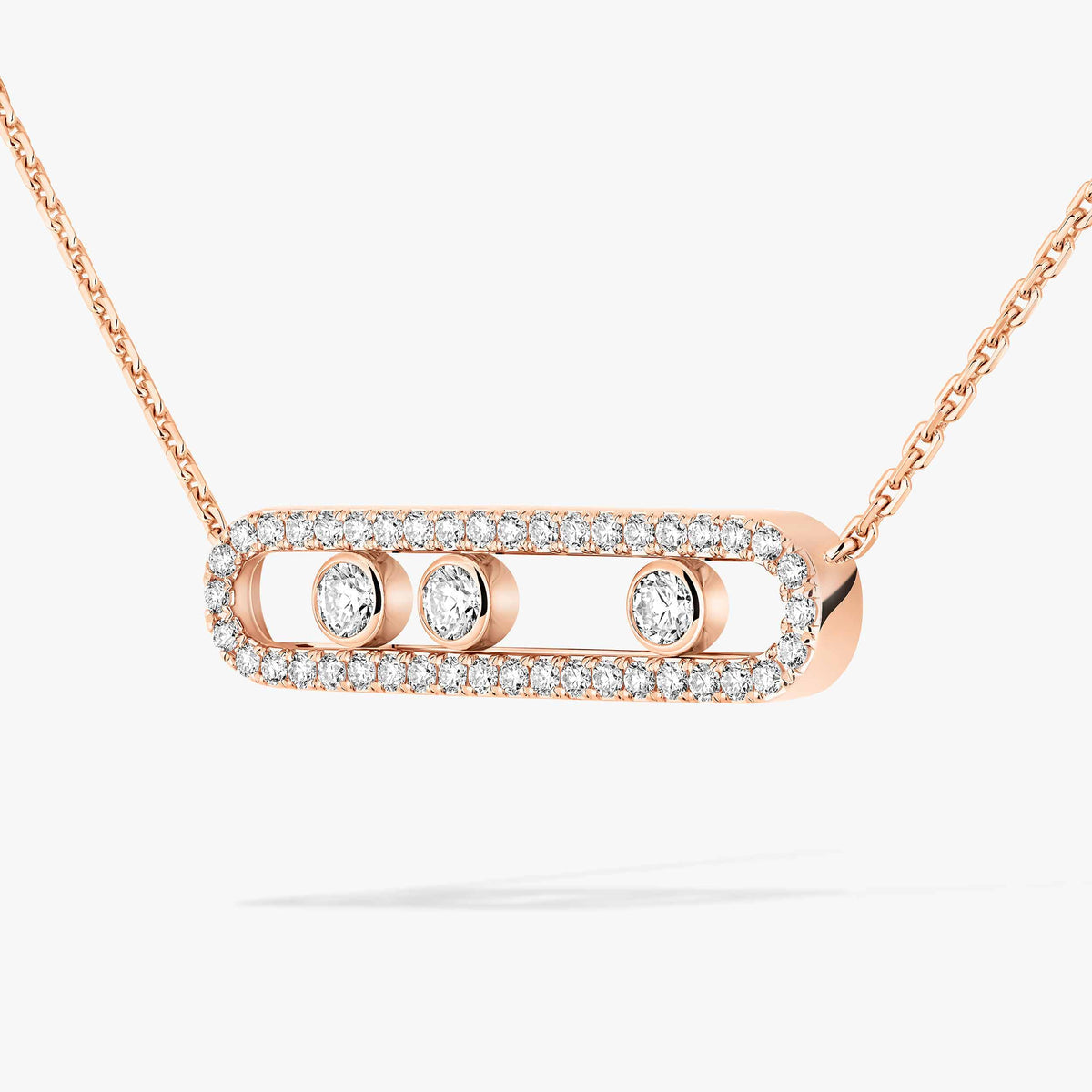 [Sophire Jewelry] Move Pave_ Rose Gold Diamond Necklace