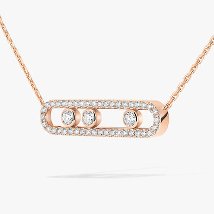 [Sophire Jewelry] Move Pave_ Rose Gold Diamond Necklace