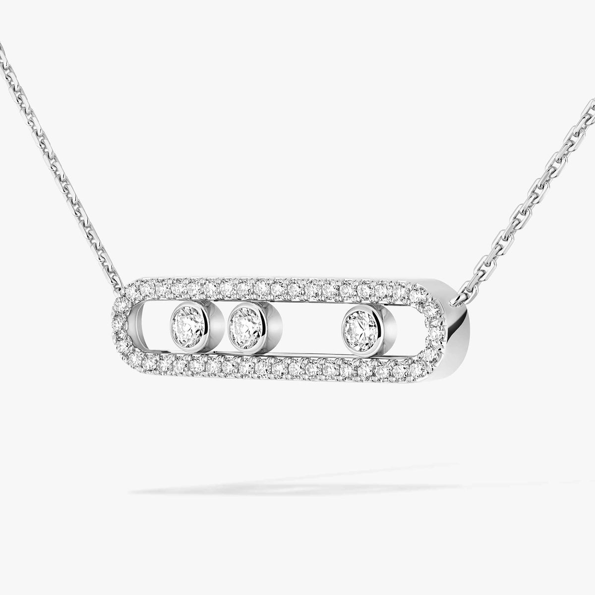 [Sophire Jewelry] Move Pave_ Rose Gold Diamond Necklace