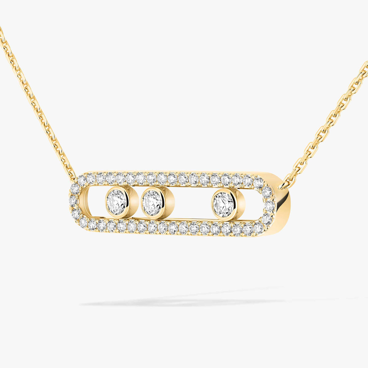[Sophire Jewelry] Move Pave_ Rose Gold Diamond Necklace