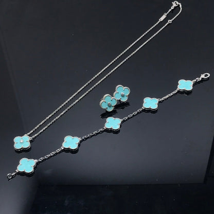 [Sophire Jewelry ]CLOVER 1 DIAMOND BLUE SKY SILVER EARRINGS