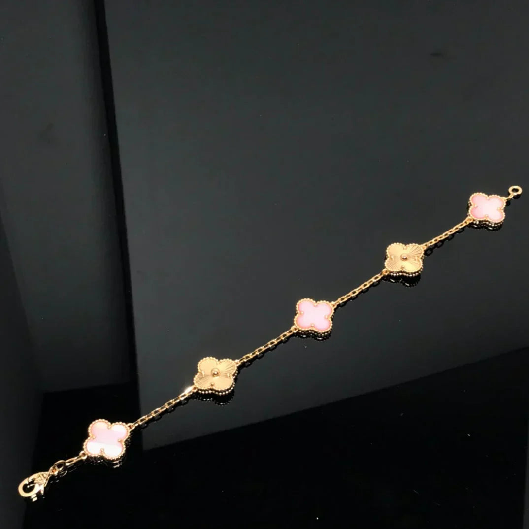 [Sophire Jewelry ] CLOVER 5 MOTIFS  PINK MOP BRACELET COLLECTION
