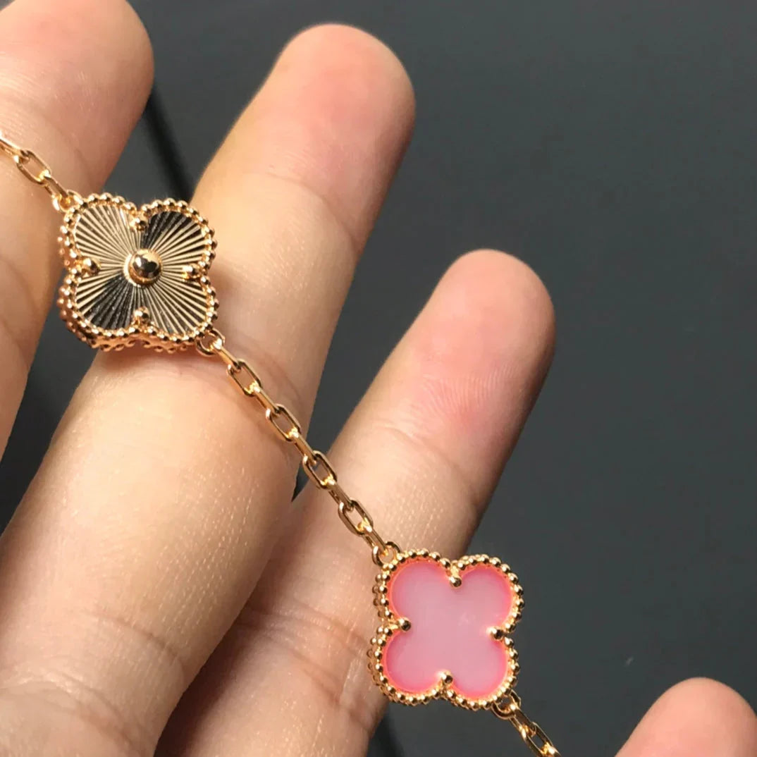 [Sophire Jewelry ] CLOVER 5 MOTIFS  PINK MOP BRACELET COLLECTION