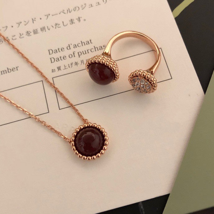[Sophire Jewelry ]PERLEE COULEURS DIAMOND ROSE GOLD BETWEEN THE FINGER RING