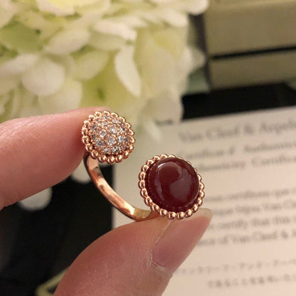 [Sophire Jewelry ]PERLEE COULEURS DIAMOND ROSE GOLD BETWEEN THE FINGER RING