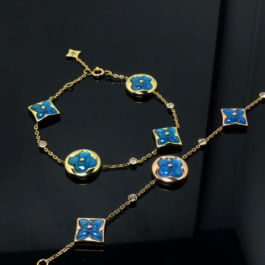 [Sophire]STAR AND SUN 4 MOTIF BLUE BRACELET