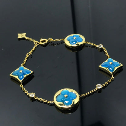 [Sophire Jewelry ]STAR AND SUN 4 MOTIF BLUE BRACELET