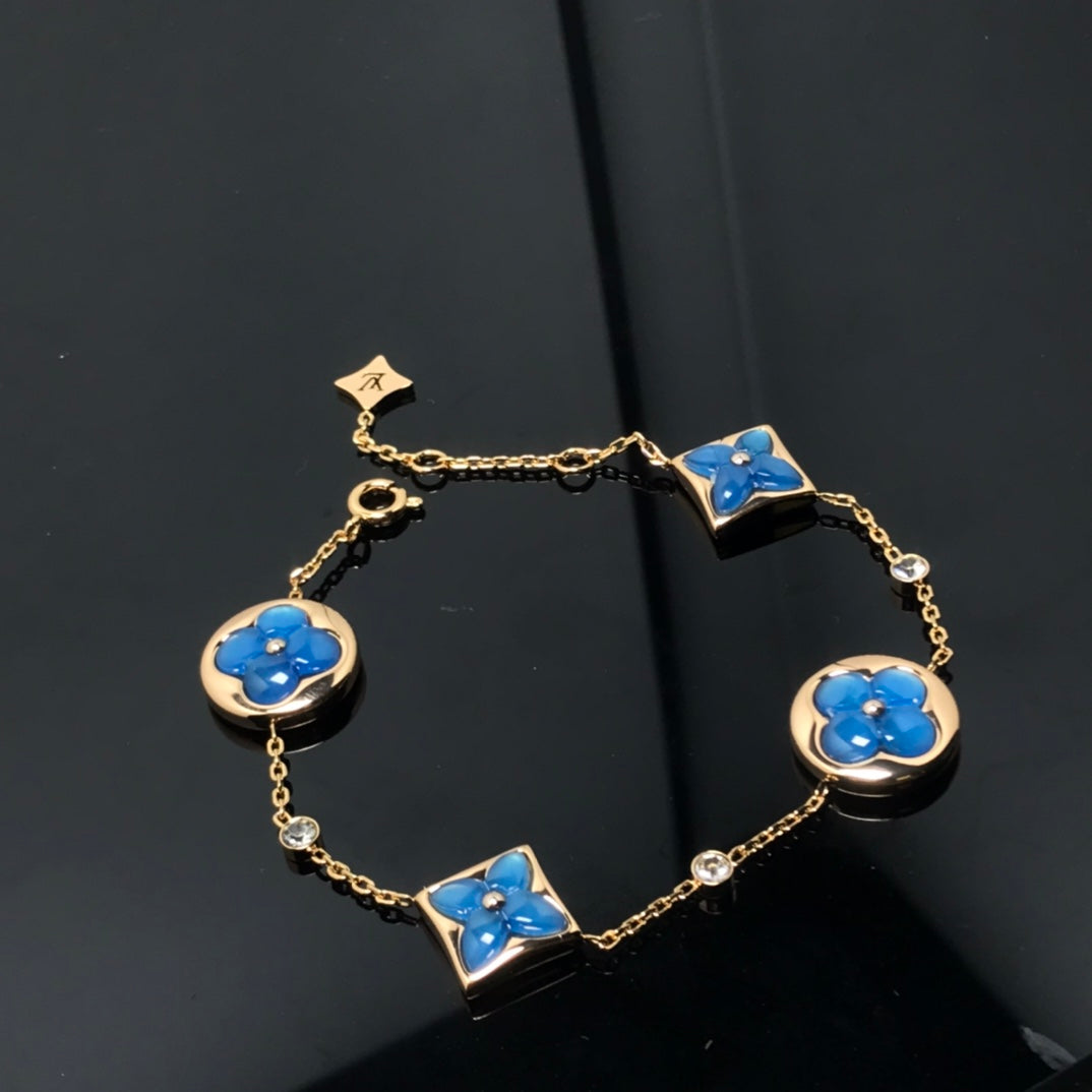 [Sophire Jewelry ]STAR AND SUN 4 MOTIF BLUE BRACELET