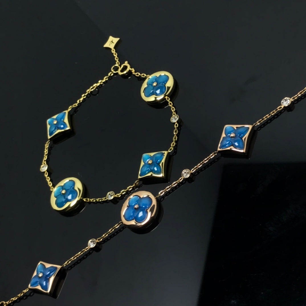 [Sophire Jewelry ]STAR AND SUN 4 MOTIF BLUE BRACELET