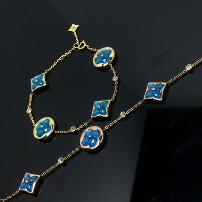 [Sophire Jewelry ]STAR AND SUN 4 MOTIF BLUE BRACELET