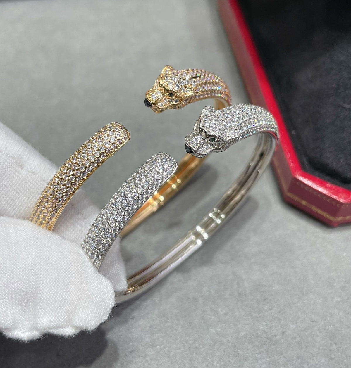 [Sophire Jewelry ]PANTHERE FULL DIAMOND OPEN BRACELET