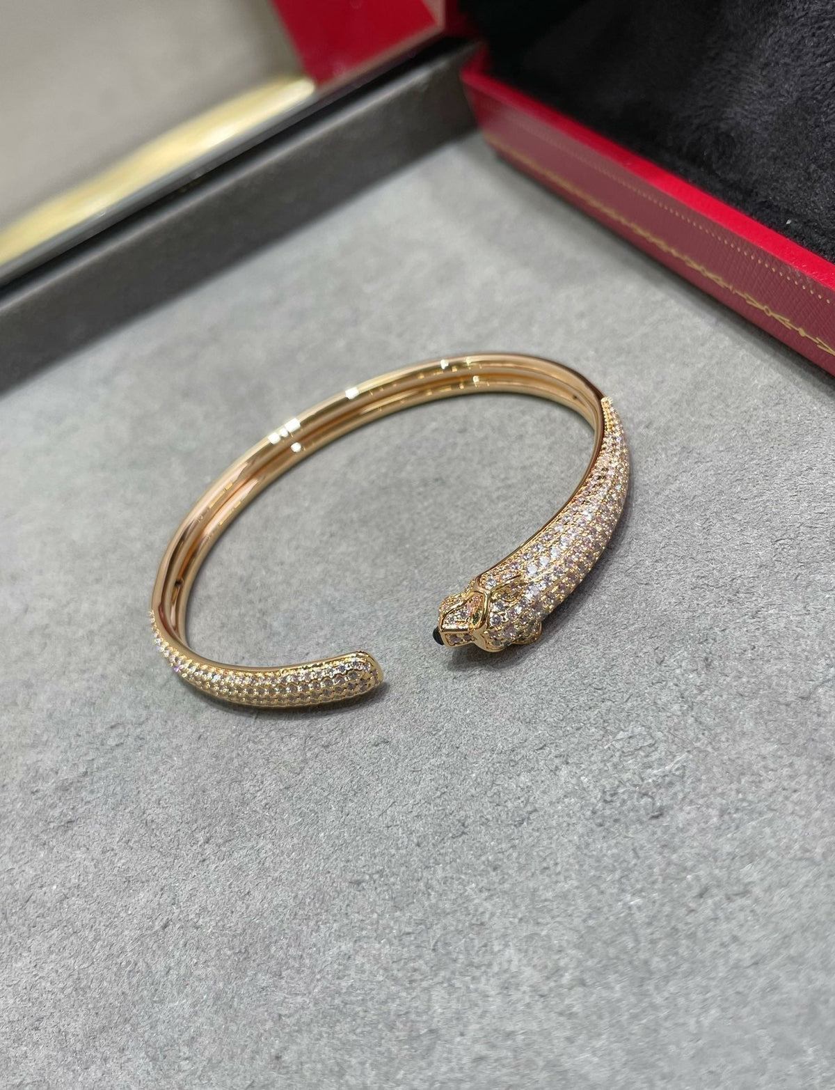 [Sophire Jewelry ]PANTHERE FULL DIAMOND OPEN BRACELET