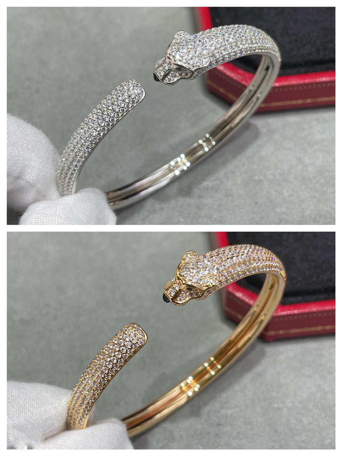 [Sophire Jewelry ]PANTHERE FULL DIAMOND OPEN BRACELET