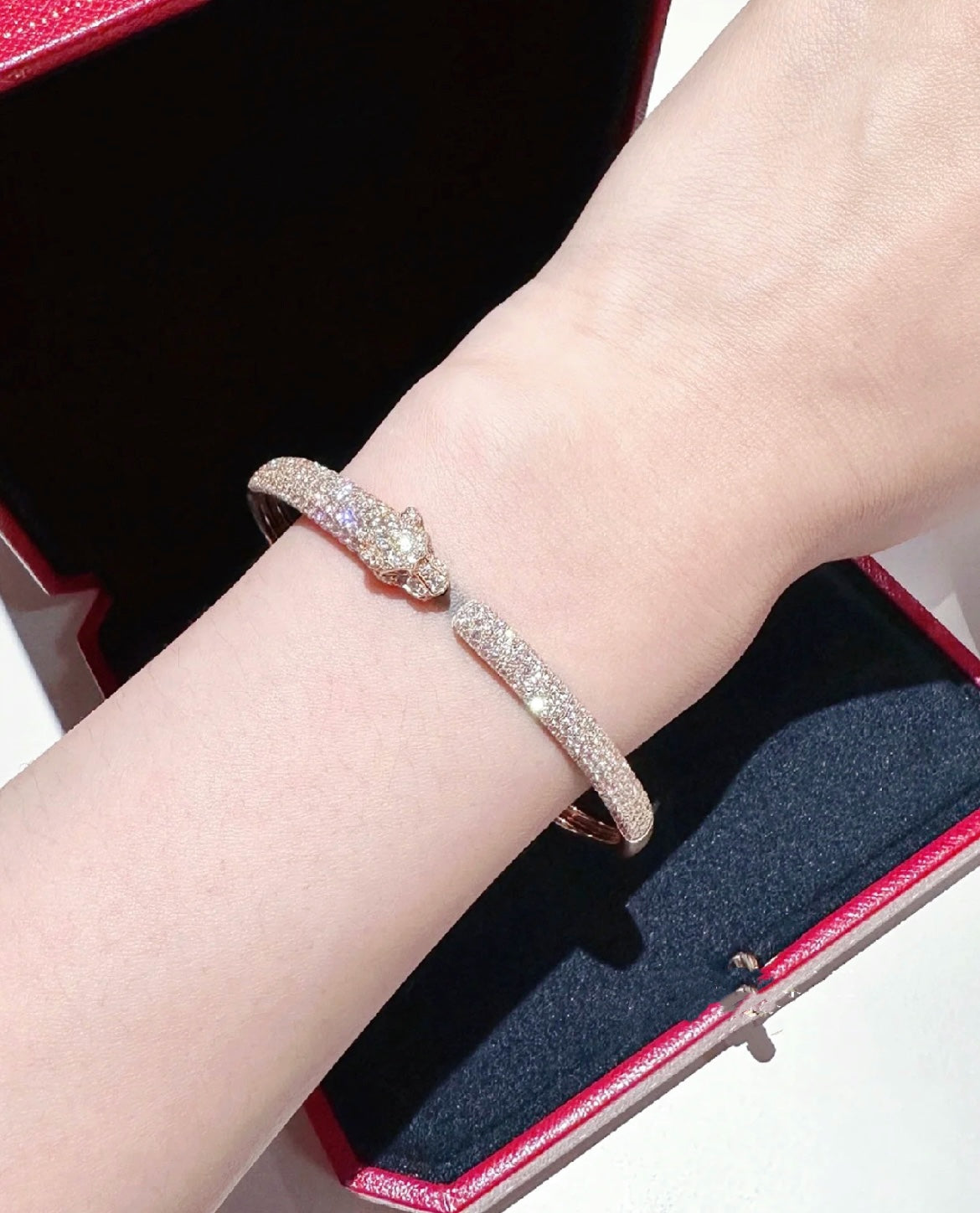 [Sophire Jewelry ]PANTHERE FULL DIAMOND OPEN BRACELET