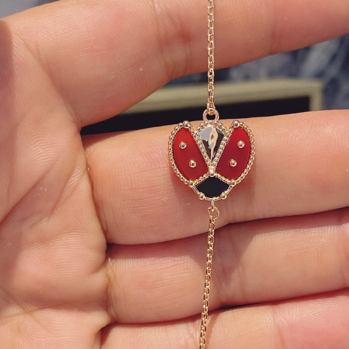 [Sophire Jewelry ]LUCKY SPRING 1 MOTIF PINK GOLD BRACELET