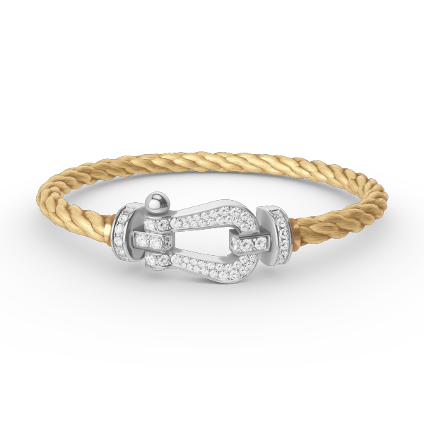 [Sophire Jewelry ]FORCE LARGE HORSESHOE FULL DIAMOND BRACELET SILVER