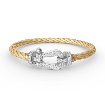 [Sophire Jewelry ]FORCE LARGE HORSESHOE FULL DIAMOND BRACELET SILVER