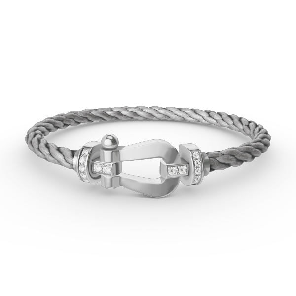 [Sophire Jewelry ]FORCE LARGE HORSESHOE HALF DIAMOND BRACELET SILVER
