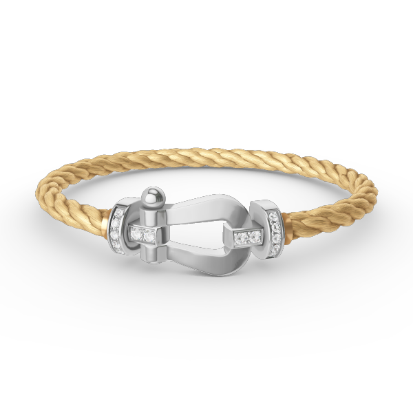 [Sophire Jewelry ]FORCE LARGE HORSESHOE HALF DIAMOND BRACELET SILVER