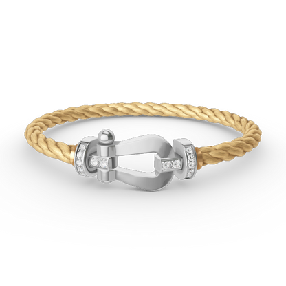 [Sophire Jewelry ]FORCE LARGE HORSESHOE HALF DIAMOND BRACELET SILVER