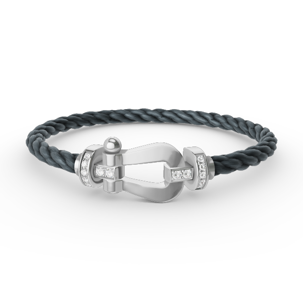 [Sophire Jewelry ]FORCE LARGE HORSESHOE HALF DIAMOND BRACELET SILVER