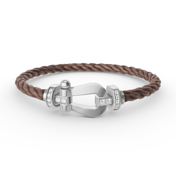 [Sophire Jewelry ]FORCE LARGE HORSESHOE HALF DIAMOND BRACELET SILVER