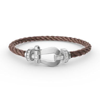[Sophire Jewelry ]FORCE LARGE HORSESHOE HALF DIAMOND BRACELET SILVER