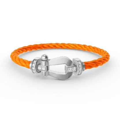 [Sophire Jewelry ]FORCE LARGE HORSESHOE HALF DIAMOND BRACELET SILVER