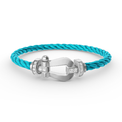 [Sophire Jewelry ]FORCE LARGE HORSESHOE HALF DIAMOND BRACELET SILVER