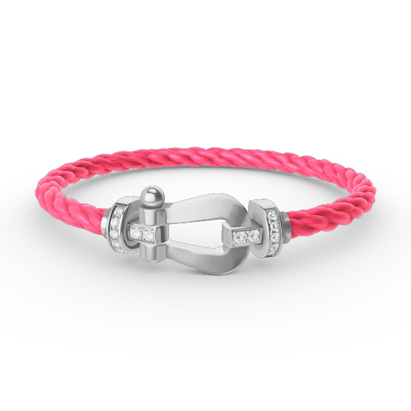 [Sophire Jewelry ]FORCE LARGE HORSESHOE HALF DIAMOND BRACELET SILVER