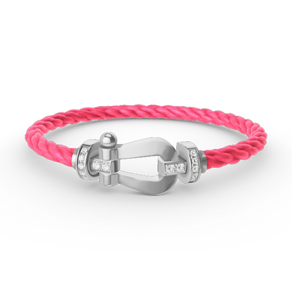 [Sophire Jewelry ]FORCE LARGE HORSESHOE HALF DIAMOND BRACELET SILVER