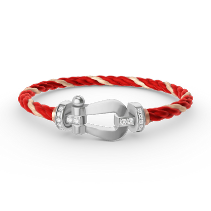 [Sophire Jewelry ]FORCE LARGE HORSESHOE HALF DIAMOND BRACELET SILVER