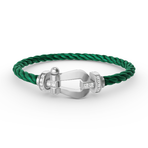 [Sophire Jewelry ]FORCE LARGE HORSESHOE HALF DIAMOND BRACELET SILVER