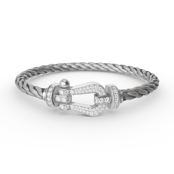 [Sophire Jewelry ]FORCE LARGE HORSESHOE FULL DIAMOND BRACELET SILVER
