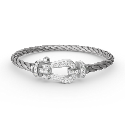 [Sophire Jewelry ]FORCE LARGE HORSESHOE FULL DIAMOND BRACELET SILVER