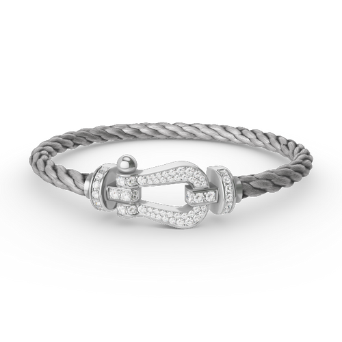 [Sophire Jewelry ]FORCE LARGE HORSESHOE FULL DIAMOND BRACELET SILVER