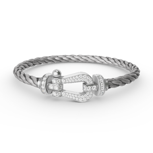 [Sophire]FORCE LARGE HORSESHOE FULL DIAMOND BRACELET - WHITE GOLD
