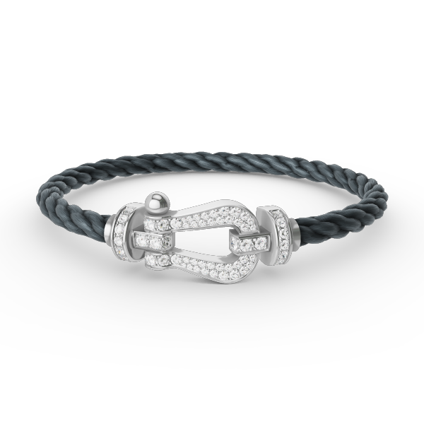 [Sophire Jewelry ]FORCE LARGE HORSESHOE FULL DIAMOND BRACELET SILVER