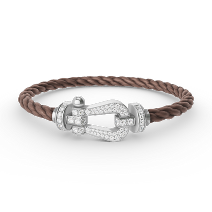 [Sophire Jewelry ]FORCE LARGE HORSESHOE FULL DIAMOND BRACELET SILVER