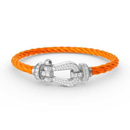 [Sophire Jewelry ]FORCE LARGE HORSESHOE FULL DIAMOND BRACELET SILVER